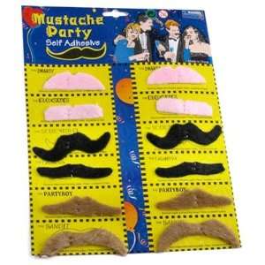  12X Assorted Fake Moustache Mustache Costume Party Fun Toys & Games