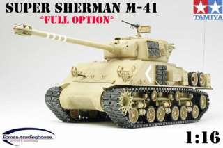 RC PANZER SUPER SHERMAN M 51 FULL OPTION TAMIYA 116  