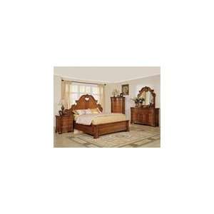 Turin 6 Piece Mansion Bedroom Suite in Antique Saddle Finish by Crown 