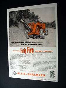 Allis Chalmers 45 Forty Five Motor Grader 1956 print Ad  