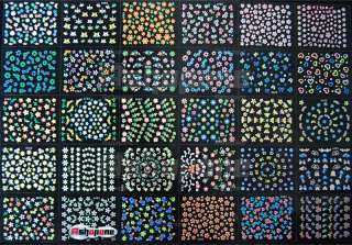 30x 3D Multicolor Nail Art Sticker Tip Decal Manicure  