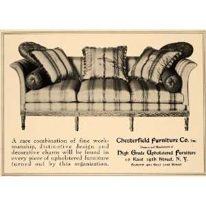   Ad Chesterfield Furniture Co. Upholstered Sofa   Original Print Ad