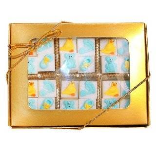 Baby Boy Decorated Sugar Cubes Choose Pack Size 24 Piece Set