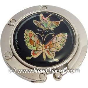   Colorful Butterflies Foldable Purse Hanger Handbag Table Hook Jewelry