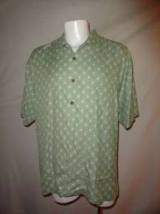 Tommy Bahama Mint Multi color Silk Mens Shirt Large  