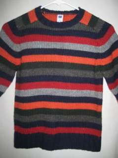Gap Striped Colorful Wool Sweater Boys Small 5 6 EUC  