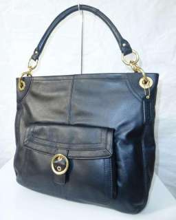 NWT Coach Black Leather Penelope Tote Purse Shoulder Bag 18889  