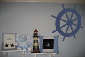 Nautical Ship Wheel Nursery Kids Wall Decor Decal  