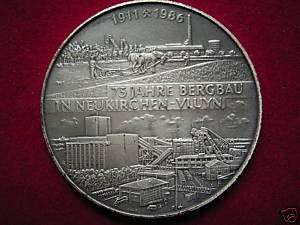 Medaille 1911 1986 Bergbau Bergwerk RAG Niederrhein  