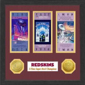   Redskins Framed SB Championship Ticket Collection Sports Collectibles