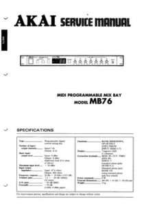 Akai MB76 Service Manual MB 76 MB 76  