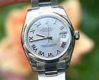 ROLEX MENS LADIES MIDSIZE 31mm DATEJUST STAINLESS STEEL FLORAL 178240 