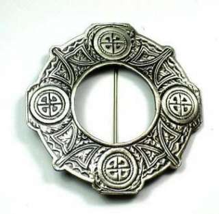 Celtic Knotwork Scottish Plaid Brooch / Pin  2 Finishes  