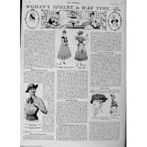  1916 WOMENS FASHION HATS SHIRT TAFFETA DRESS VELVET