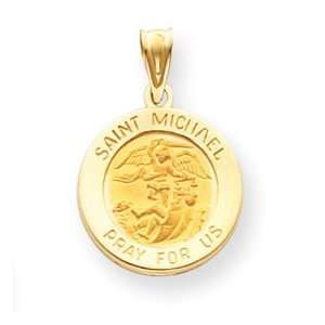  14k Yellow Gold Saint Michael Medal Charm Jewelry