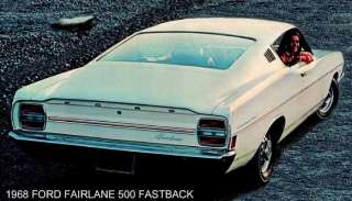 1968 FORD FAIRLANE 500 ~ FASTBACK (WHITE) MAGNET  