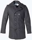 SCHOTT PEA COAT WOOL COLORCHARCOAL MADE IN USA SIZES 38 TO 50