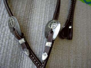 BRIDLE WESTERN LEATHER HEADSTALL BROWN RODEO COWBOY  