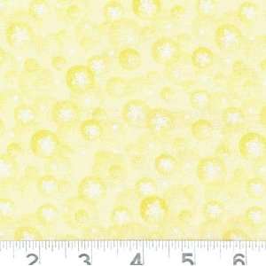  45 Wide Play Pals Florals & Bubbles Yellow Fabric By The 