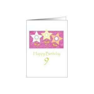  9 year old Birthday, Flower Stars Card Toys & Games