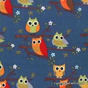  Ten Little Things Owls on Navy by Moda Arts, Crafts 