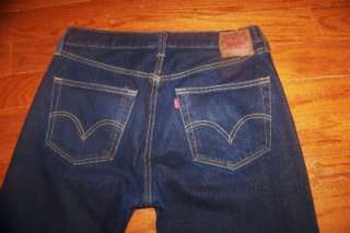 Levis 501 red line selvedge denim jeans dark indigo sz 32 x 34  