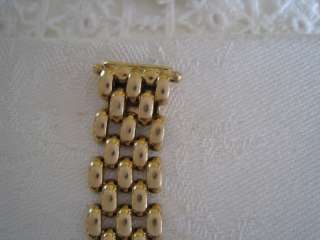 14K GOLD PANTHER LINK BRACELET, Basket weave, Fine Jewelry, Solid 