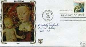 Maddy English AAGPBL Racine Belles Signed Autograph FDC  