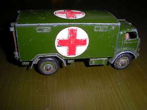 Vintage Dinky Toys Green W A Red Cross MILITARY AMBULANCE, Made In 