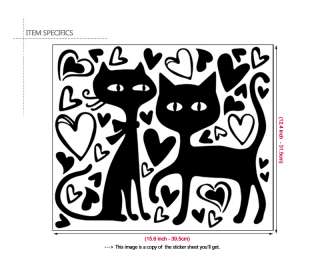 CATS Wall Sticker Nursery Kids Decor Vinyl Decal Black  