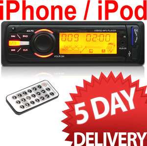 In Dash SD USB  Car Stereo Player iPhone Aux Detachable 5 Days 