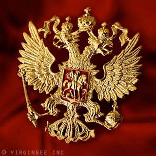 RUSSIAN ARMY IMPERIAL EAGLE HIGH RANK OFFICER BADGE HEADGEAR VISOR HAT 