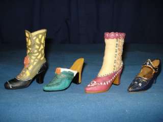 Set Lot 4 Victorian Miniature Shoes Ankle Boots New JFR1  