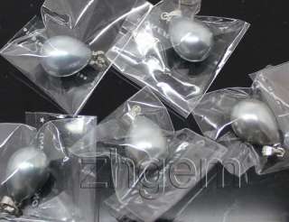 wholesale 5pcs argenteous sea shell beads teardrop Pendant 12 