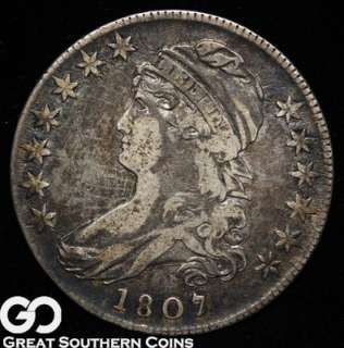 1807 Draped Bust Half Dollar VF Details ** SCARCE EARLY DATE 