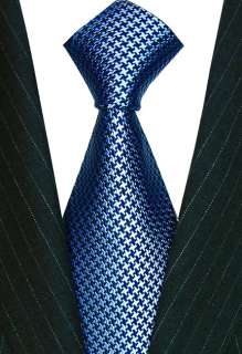   Italian silk tie silver white houndstooth luxury necktie new  