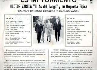 LP Hector Varela y su Orquesta Típica Es Mi Tormento  