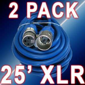 BLUE 25 FT 50 foot XLR mic microphone cable cord pair  