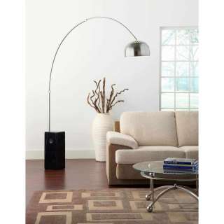   Style Arco Arch Chrome Floor Lamp Italian Cubed Marble base  