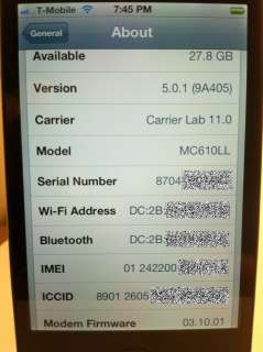 Perfect Apple iPhone 4 32GB . Black . Unlocked . Jailbroken . iOS 5.0 