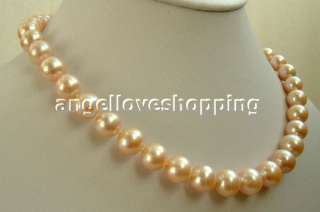 AAA 12mm pink Freshwater Pearl necklace14K gold clasp  