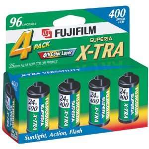 Fuji Superia X TRA ISO 400 ASA 35mm Film/ 24 Exp 4 Pack  