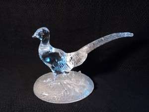   Collectible Clear Glass Vintage Pheasant Figurine Estate Item  