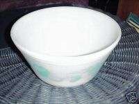 Vintage Federal Turquoise Fruit Milk Glass Mixing Bowl  