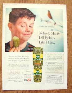 1957 Heinz 57 Kosher Dill Pickles Ad  