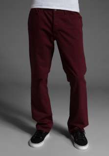 RVCA Stay RVCA Twill Pant in Burgundy  