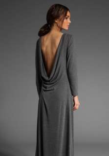 PENUMBRA Cowl Back Long Sleeve Maxi Dress in Grey  