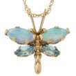   Lab Created Opal & Blue Topaz Butterfly Pendant customer 