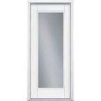 in. x 80 in. White Prehung Right Hand Inswing 1 Lite Steel Entry Door 
