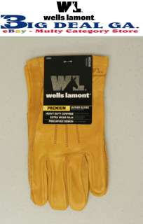 Wells Lamont Premium Leather Work Gloves Medium  